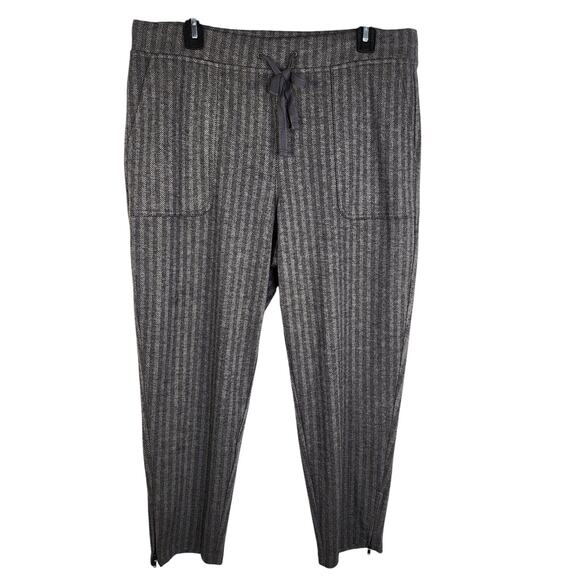 Talbots Jogger Pants Luxe Herringbone Relaxed Pull On Drawstring Ankle Zipper LP - Picture 1 of 10